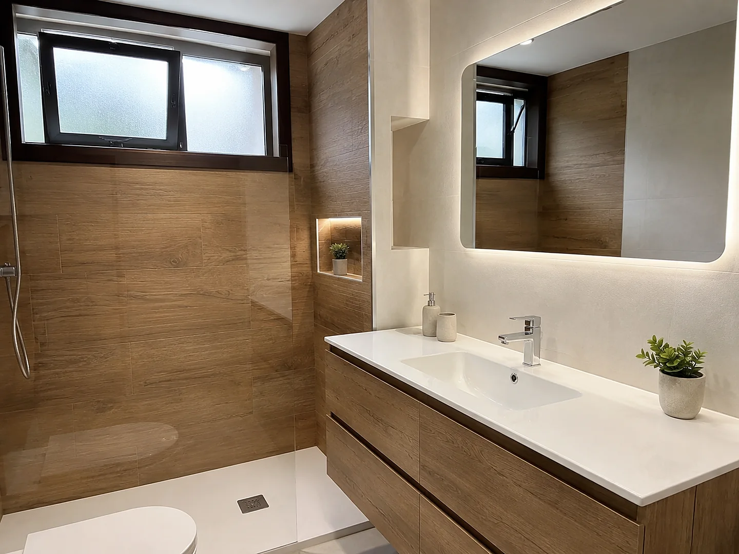 Reforma de baño con mueble y lavabo